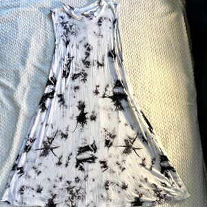 Black and White Tie Dye Mini Dress
